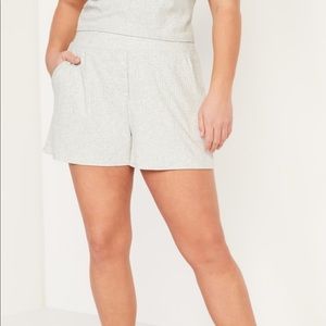 High-Waisted Rib-Knit Pajama Shorts for Women